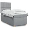 Sommier à lattes de lit avec matelas Gris clair 90x200 cm Tissu 