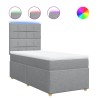 Sommier à lattes de lit avec matelas Gris clair 90x200 cm Tissu 