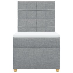Sommier à lattes de lit avec matelas Gris clair 90x200 cm Tissu 