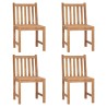 Chaises de jardin lot de 4 avec coussins Bois de teck massif 