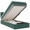 Cadre de lit ottoman avec matelas vert foncé 90x200 cm velours 