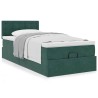 Cadre de lit ottoman avec matelas vert foncé 90x200 cm velours 