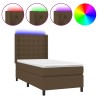 Sommier à lattes de lit matelas LED Marron foncé 90x190cm Tissu 