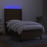 Sommier à lattes de lit matelas LED Marron foncé 90x190cm Tissu 
