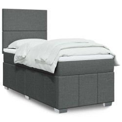 Sommier à lattes de lit avec matelas Gris foncé 80x200 cm Tissu 