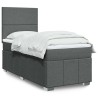 Sommier à lattes de lit avec matelas Gris foncé 80x200 cm Tissu 