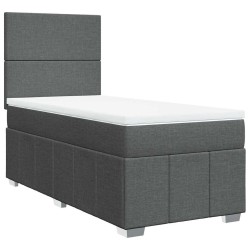 Sommier à lattes de lit avec matelas Gris foncé 80x200 cm Tissu 