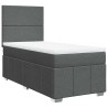 Sommier à lattes de lit avec matelas Gris foncé 80x200 cm Tissu 