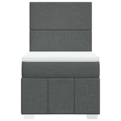 Sommier à lattes de lit avec matelas Gris foncé 80x200 cm Tissu 