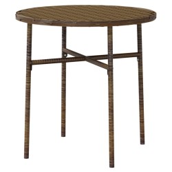 Ensemble à manger de jardin 3pcs Résine tressée Marron 