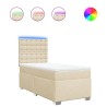Sommier à lattes de lit avec matelas Crème 90x200 cm Tissu 