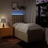 Sommier à lattes de lit avec matelas Crème 90x200 cm Tissu 