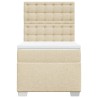 Sommier à lattes de lit avec matelas Crème 90x200 cm Tissu 