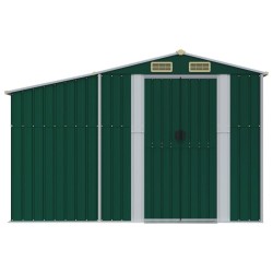 Abri de jardin vert 277x279x179 cm acier galvanisé 