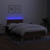 Sommier à lattes de lit matelas et LED marron foncé 120x190 cm 