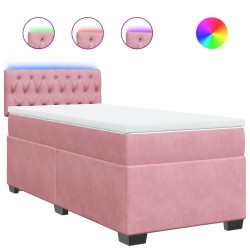 Sommier à lattes de lit avec matelas Rose 100x200 cm Velours 