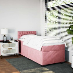 Sommier à lattes de lit avec matelas Rose 100x200 cm Velours 