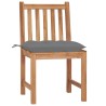 Chaises de jardin lot de 4 avec coussins Bois de teck massif 