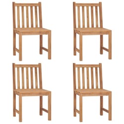 Chaises de jardin lot de 4 avec coussins Bois de teck massif 