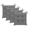 Chaises de jardin lot de 4 avec coussins Bois de teck massif 