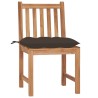 Chaises de jardin lot de 4 avec coussins Bois de teck massif 