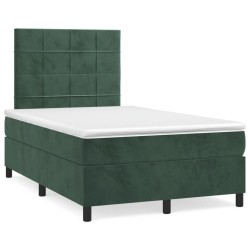 Sommier à lattes de lit avec matelas vert foncé 120x190 cm 