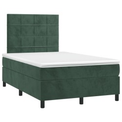 Sommier à lattes de lit avec matelas vert foncé 120x190 cm 