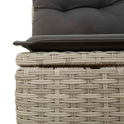 Salon de jardin 6 pcs avec coussins gris clair résine tressée 