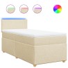 Sommier à lattes de lit avec matelas Crème 100x200 cm Tissu 
