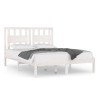 Cadre de lit sans matelas blanc bois de pin massif 
