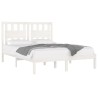 Cadre de lit sans matelas blanc bois de pin massif 