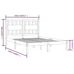 Cadre de lit sans matelas blanc bois de pin massif 