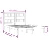 Cadre de lit sans matelas blanc bois de pin massif 