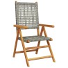 Chaises inclinables de jardin lot de 6 gris rotin bois massif 