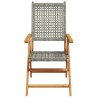 Chaises inclinables de jardin lot de 6 gris rotin bois massif 