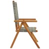 Chaises inclinables de jardin lot de 6 gris rotin bois massif 