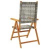 Chaises inclinables de jardin lot de 6 gris rotin bois massif 