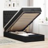 Cadre de lit ottoman avec matelas noir 80x200 cm velours 