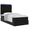 Cadre de lit ottoman avec matelas noir 80x200 cm velours 