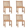 Chaises de jardin lot de 4 avec coussins Bois de teck massif 