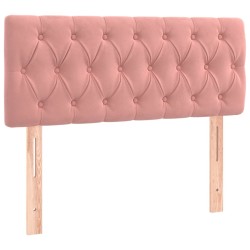 Sommier à lattes de lit avec matelas rose 120x190 cm velours 