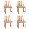 Chaises de jardin lot de 4 avec coussins Bois de teck massif 