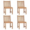 Chaises de jardin lot de 4 avec coussins Bois de teck massif 
