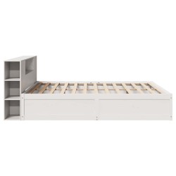 Cadre de lit sans matelas blanc 180x200 cm bois massif de pin 