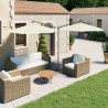 Parasol de jardin double avec mât en acier sable 600 cm 