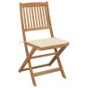Chaises pliables de jardin lot de 8 avec coussins Bois d'acacia 
