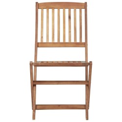 Chaises pliables de jardin lot de 8 avec coussins Bois d'acacia 