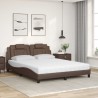 Lit avec matelas marron 160x200 cm similicuir 