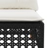 Salon de jardin 6 pcs avec coussins noir résine tressée 