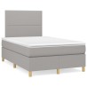 Sommier à lattes de lit matelas LED gris clair 120x190 cm tissu 